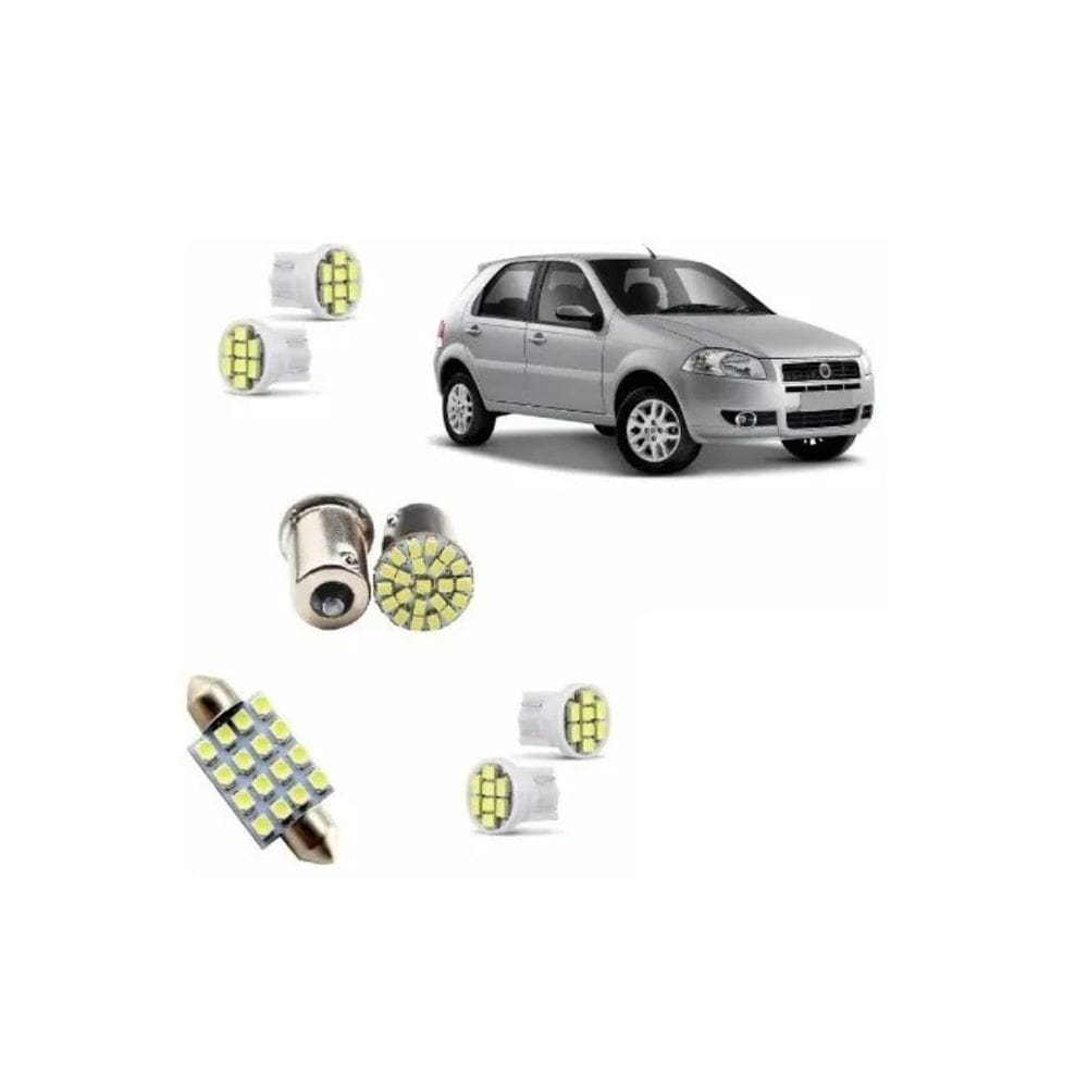 Kit Lâmpadas LED Fiat Palio 08-13 - Iluminação Completa