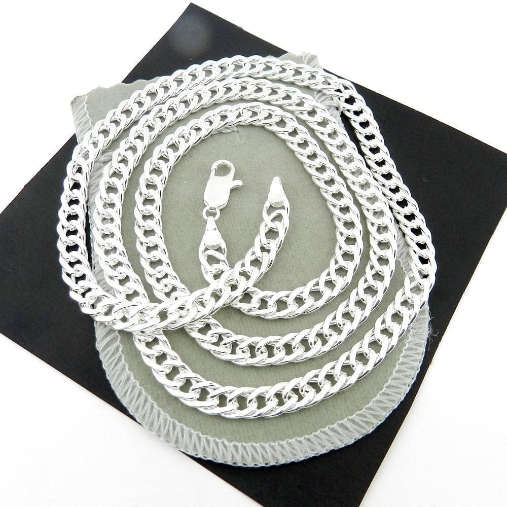 Corrente Masculina 60Cm 6Mm Largura Folheada Prata Cr359