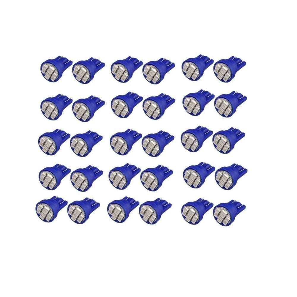 Kit 100 Leds Pingão T10 8 Leds Smd Pingo Luz W5W 1026 Azul