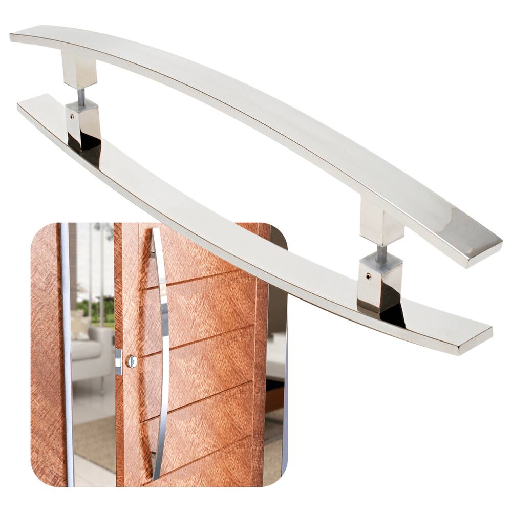 Puxador Para Portas Lugui 50 cm Aço Inox Polido Brilhante