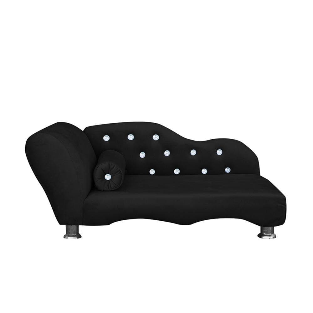 Cama Caminha Diva Pet Veludo Strass Preto Dvinn Preto