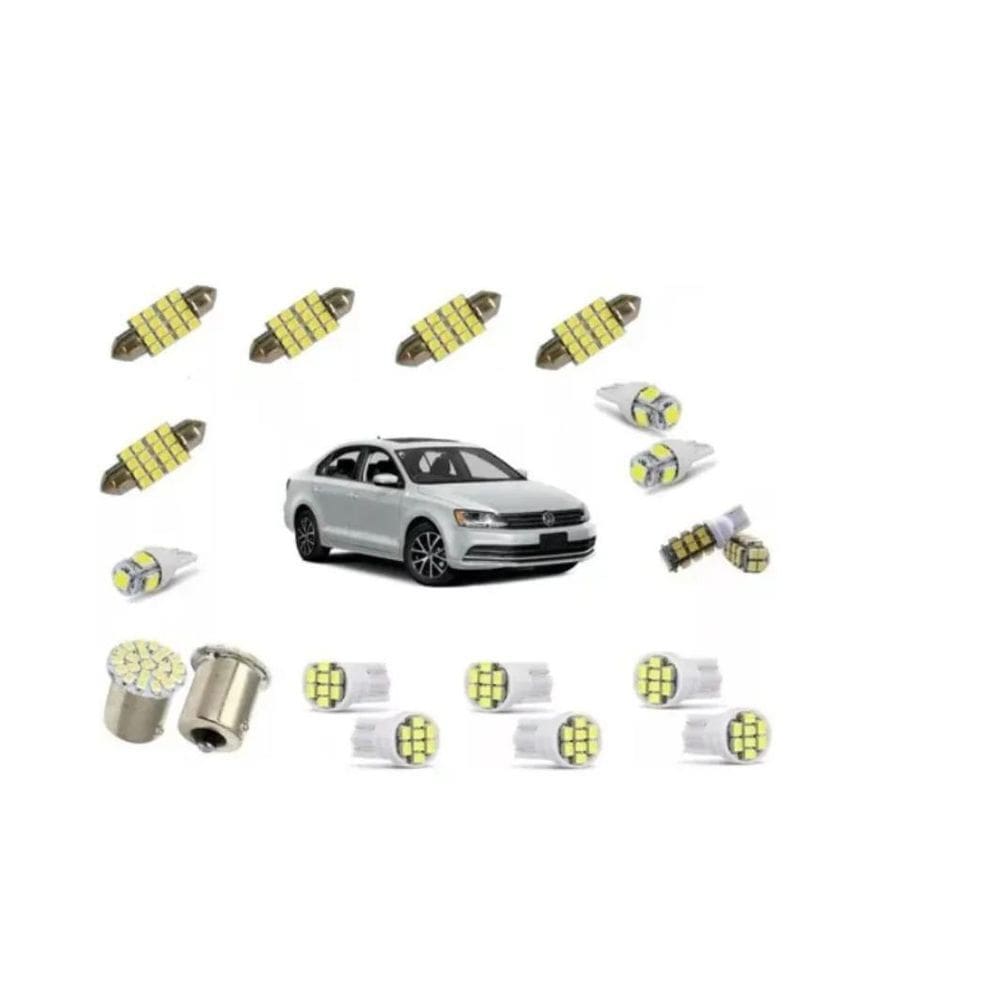 Kit Lâmpadas Leds Jetta 2011 À 2017 Kit Interno + Farolete
