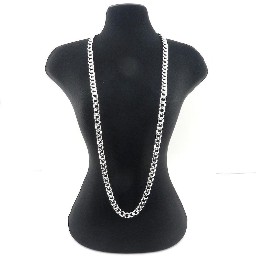 Corrente Masculina 80Cm 7Mm Largura Folheada Prata Cr356A