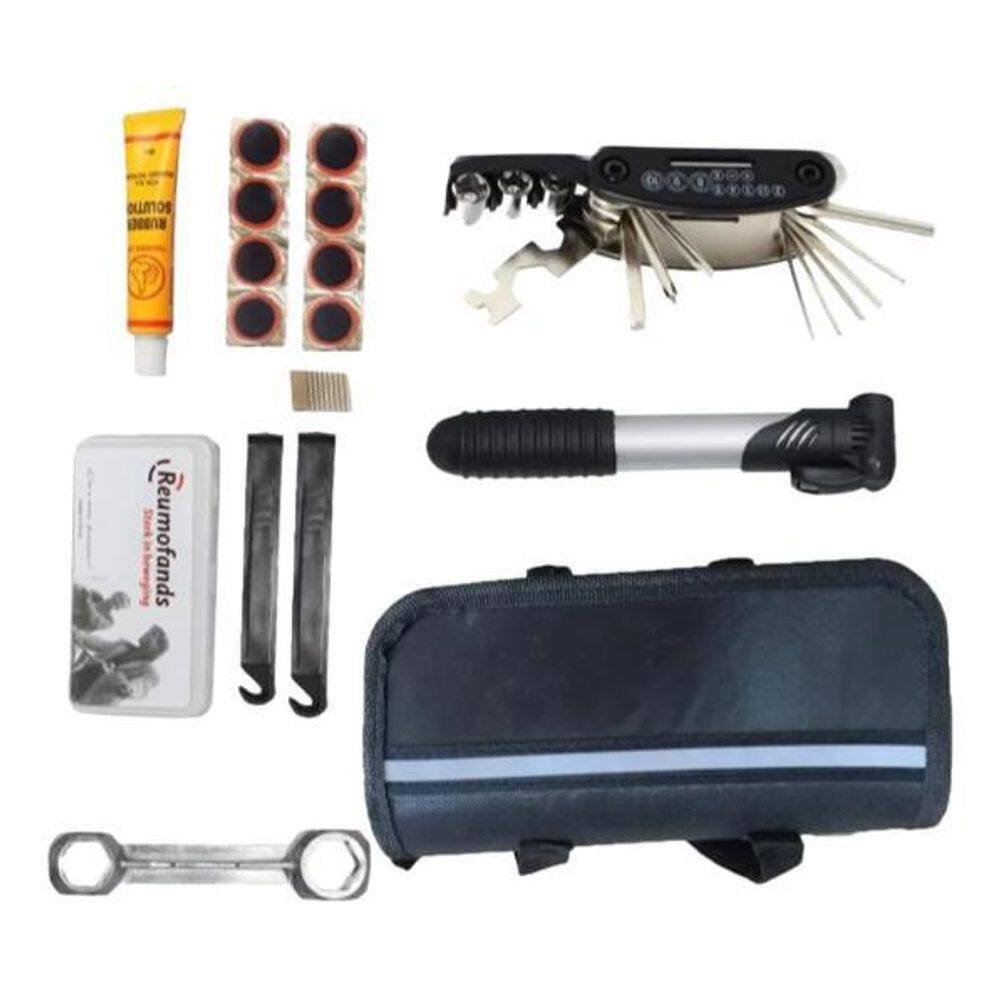 Kit Ferramentas Bike Chaves Bomba Remendo Reparo Bicicleta