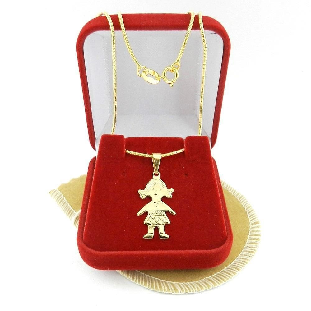 Corrente Feminina 40Cm 1Mm Menina Folheado Ouro Cr728