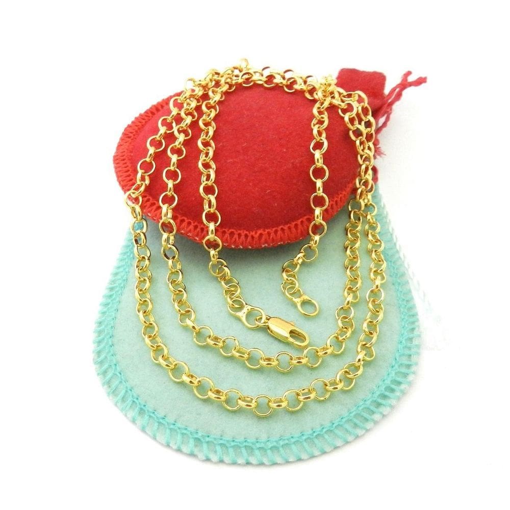 Corrente Masculina 70Cm 4Mm Largura Folheada Ouro Cr540