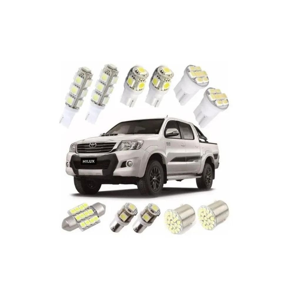 Kit Lampadas Led Luz Branca Hilux Pingo Teto Placa Ré Farol