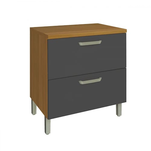 imagem-Balcão de Cozinha 80 Cm Princesa 1 Porta 1 Gaveta 100% Mdf Freijó/Grafite - Nesher - Cinza