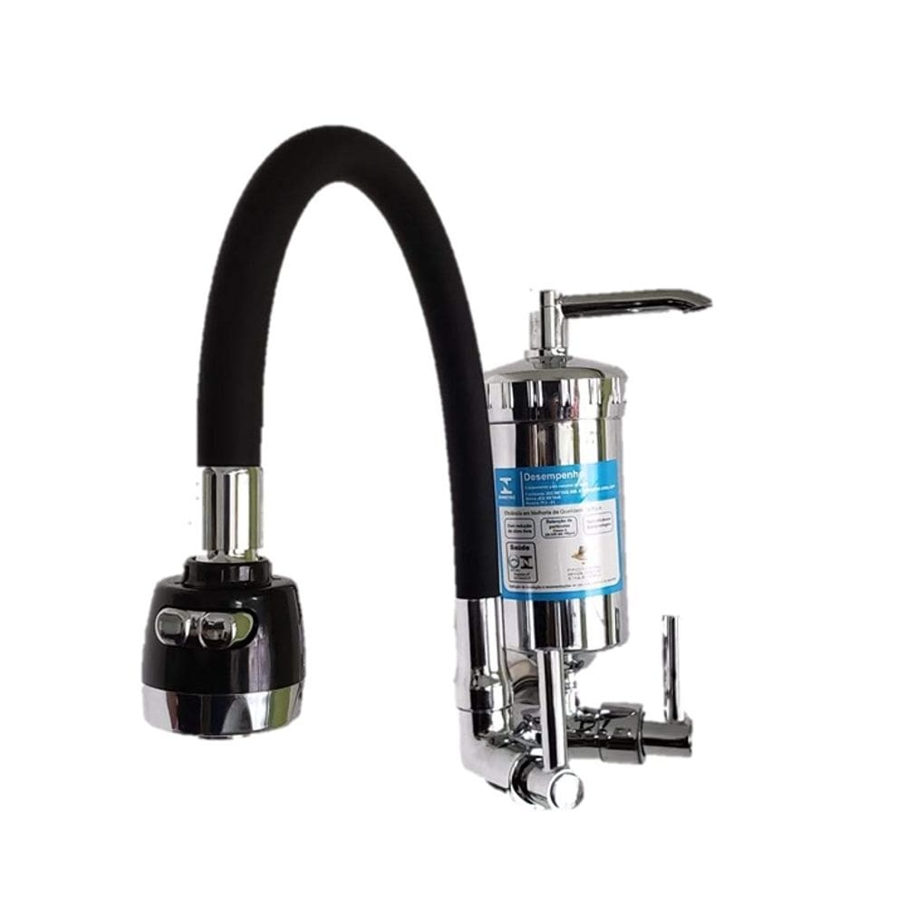 Torneira Parede Bica Gourmet Preta Flexível 2 Jatos