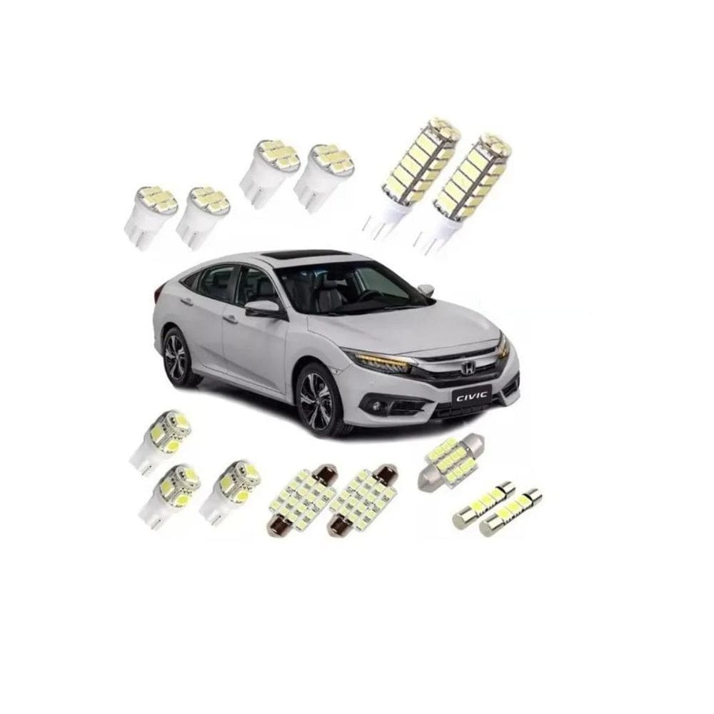 Kit Lâmpadas Led Honda New Civic G10 2017 2018 Placa Teto Ré