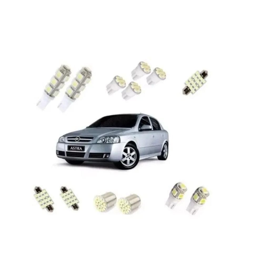 Kit Lampadas Led Astra 2003 Até 2011 Teto/Placa/Ré Top Linha