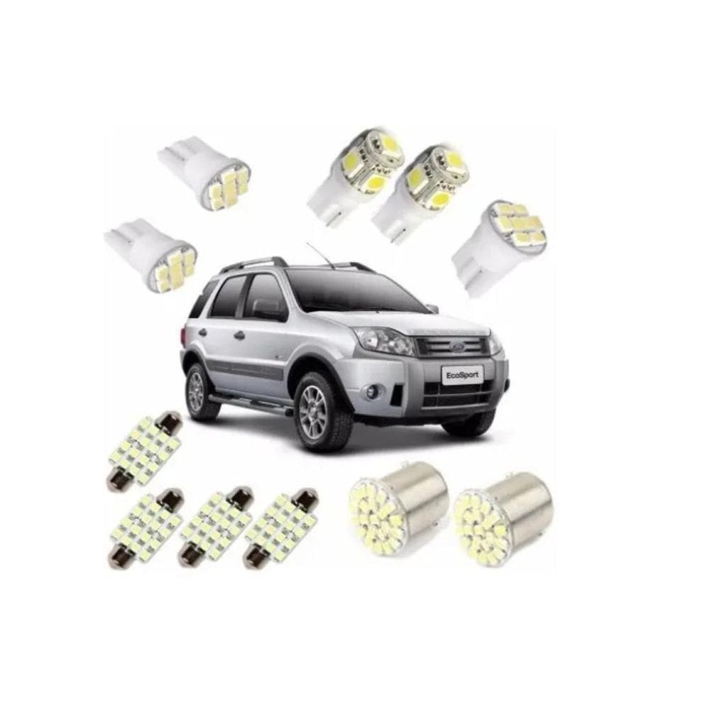 Kit Lampadas Led Ecosport Pingo Teto Placa Ré Torpedo