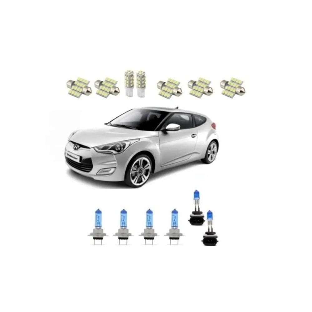 Farol Veloster Completo Kit Led Super Branca