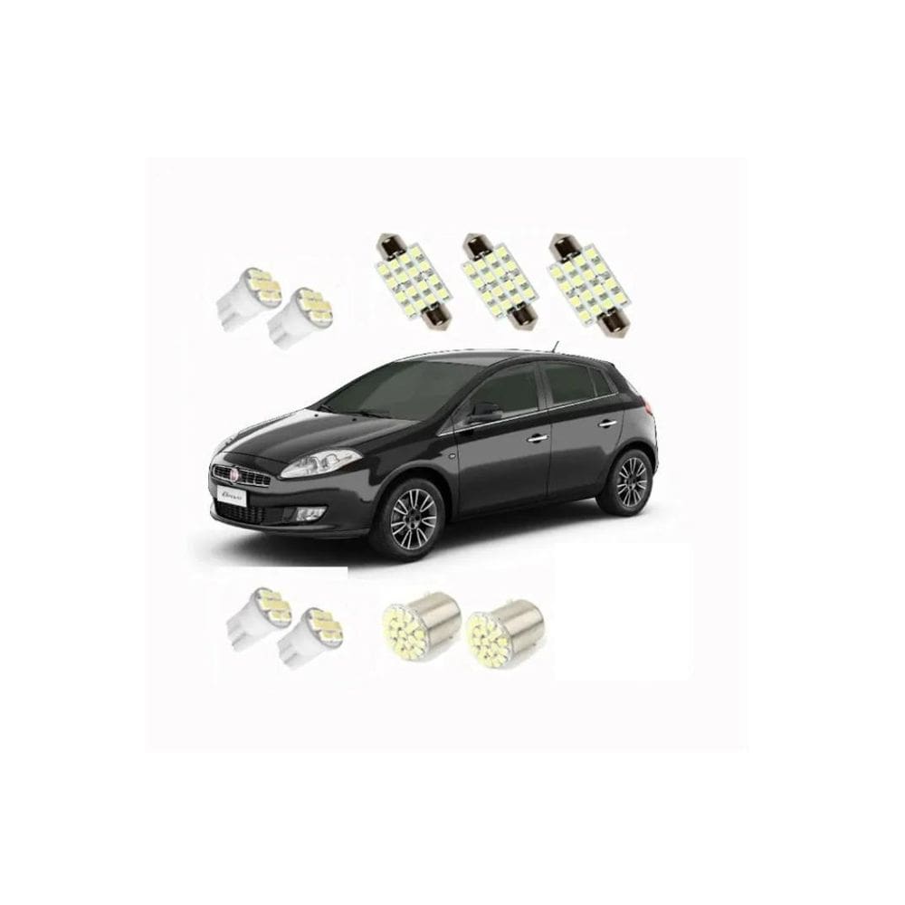 Kit Lampadas Led Fiat Bravo Teto/Placa/Ré Tipo Xenon
