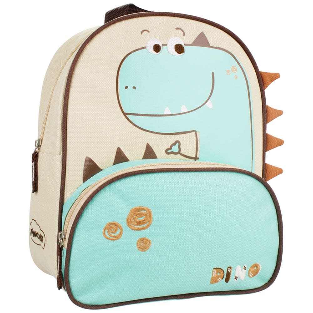 Mochila Infantil Menino Bege Dinossauro - Pimpolho