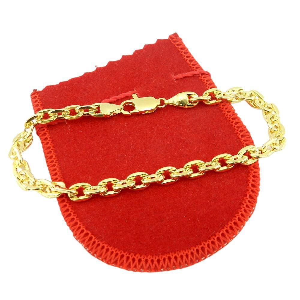 Pulseira Masculina 23Cm 5Mm Largura Folheada Ouro Pl480