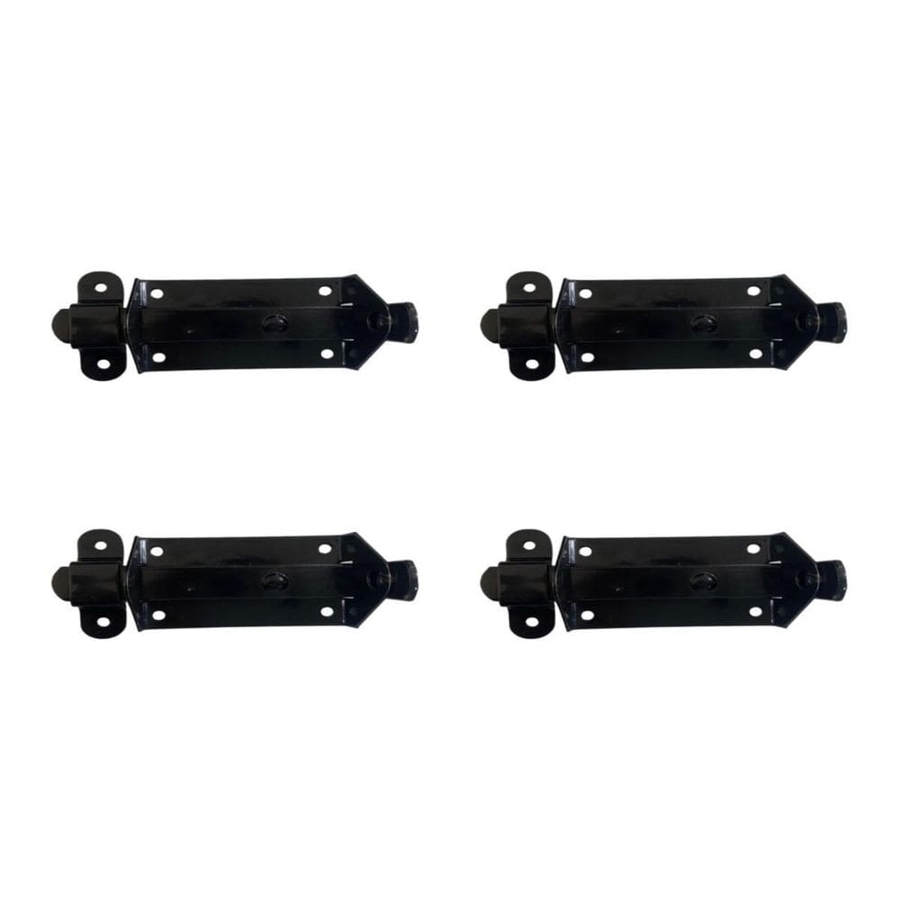 Kit 4 Trinco Fecho Chato Portão Porta Cadeado 9X3Cm N2 Preto