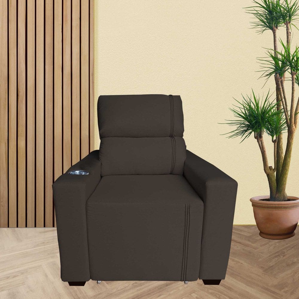 Poltrona Retratil e Reclinavel Com Porta Copo Maisa Marrom