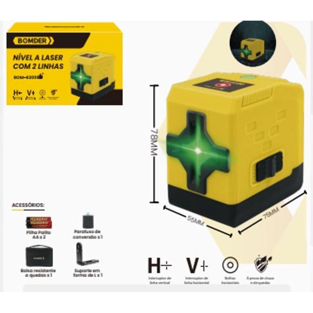 Nivel A Laser Com 2 Linhas - Bom 6209