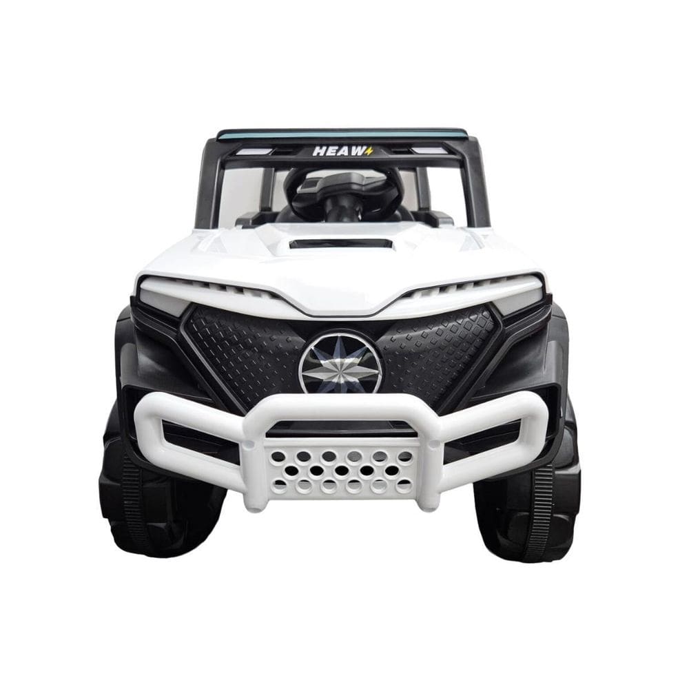 Carro Elétrico Infantil 12V Branco Quadriciclo Jipe Led 2Em1