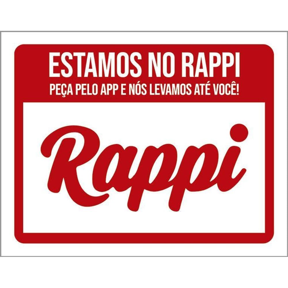 Placa Restaurante Lanchonete Estamos No Rappi 36X46