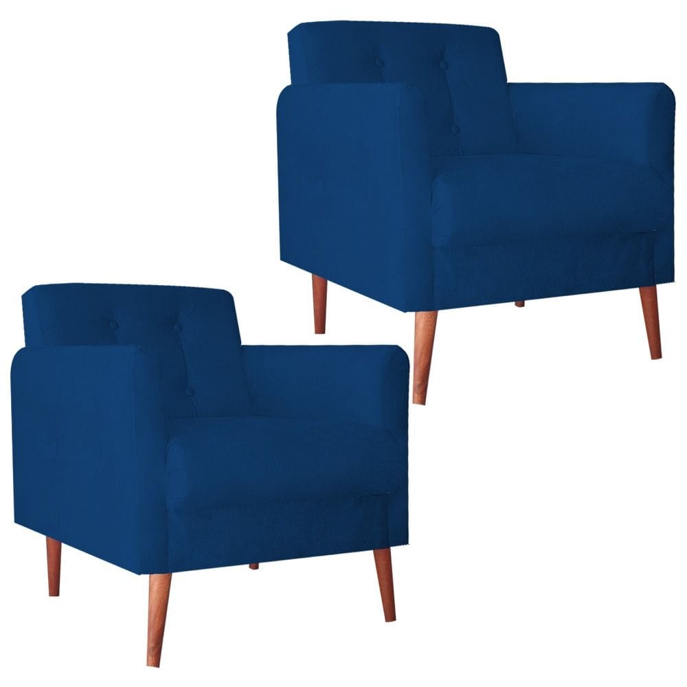 Kit 2 Cadeiras Recepção Poltrona Decorativa Escritório Emanuela Marinho