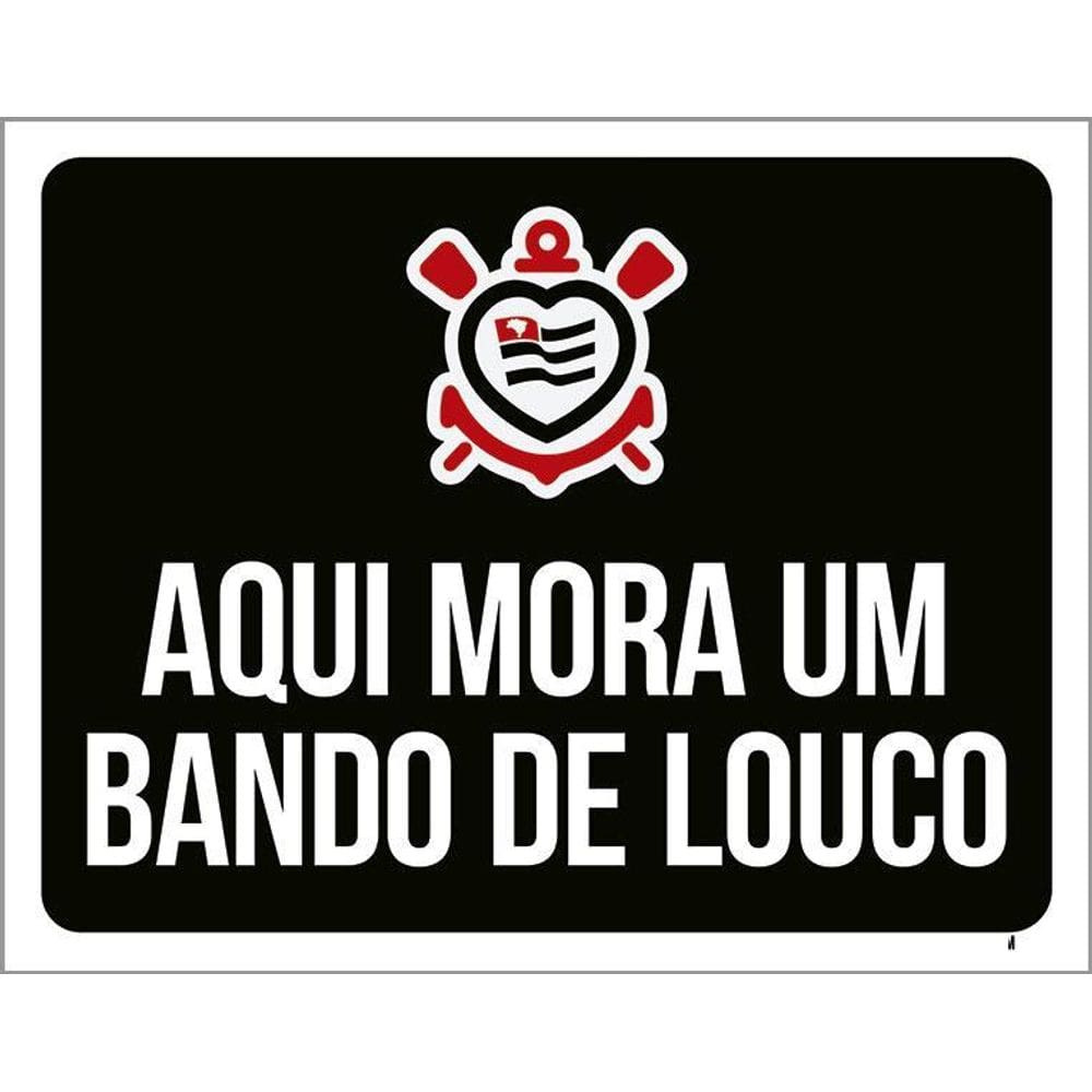 Kit 3 Placas Decorativa - Aqui Mora Um Bando De Louco