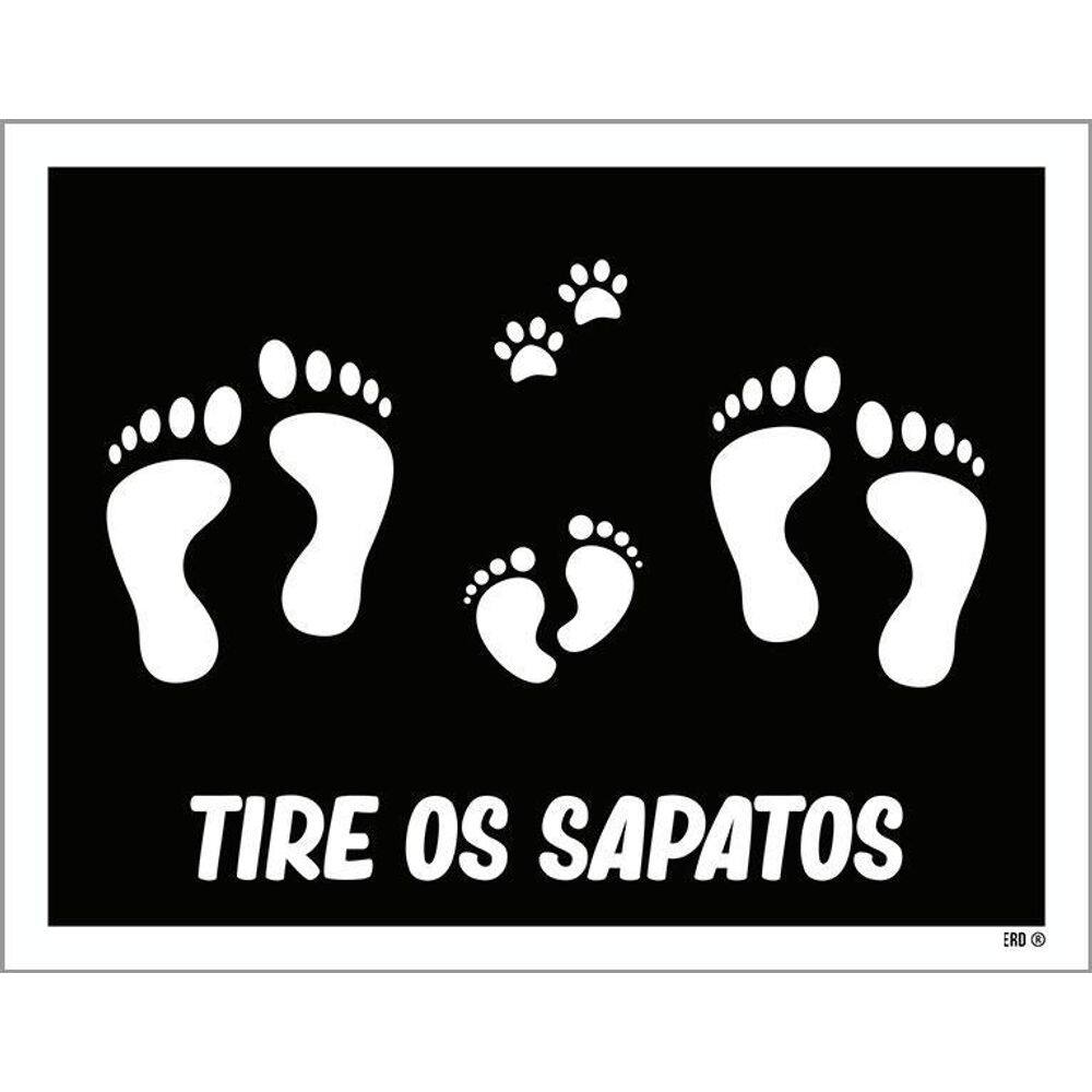 Placa Decorativa - Tire Os Sapatos Pegadas 36X46