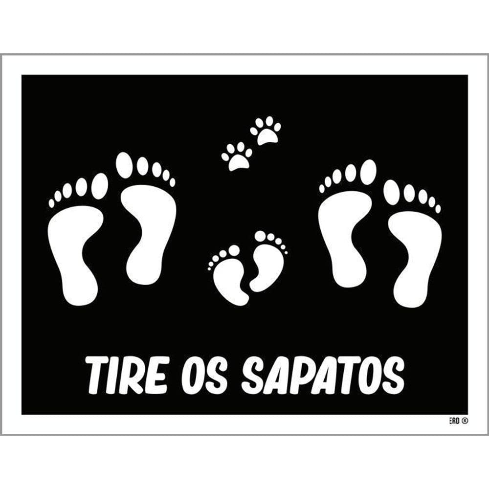 Placa Decorativa - Tire Os Sapatos Pegadas 36X46