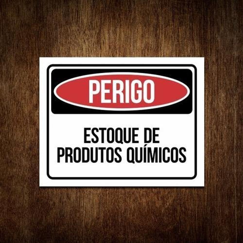 Placa De Sinalização Estoque De Produtos Químicos 36X46