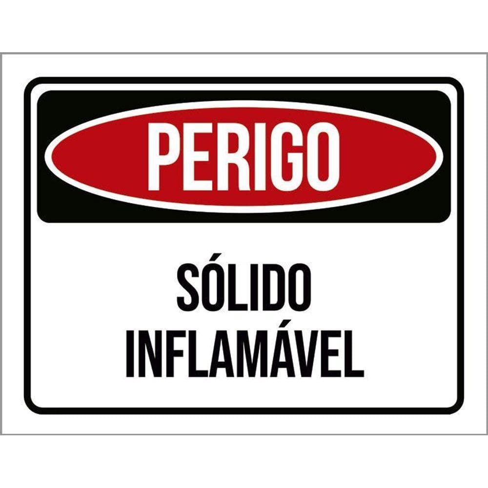 Kit 3 Placas Perigo Sólido Inflamável