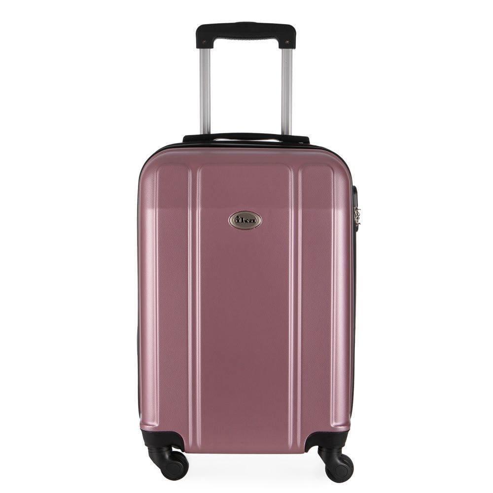 Mala de Viagem Media em Abs Ika Continental Cadeado Embutido Rodas Giro 360 - Rosê, M