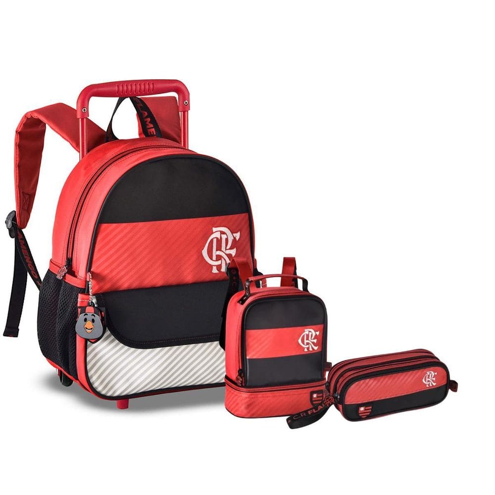 Kit Mochila De Carrinho Estojo E Lancheira Fla24621B