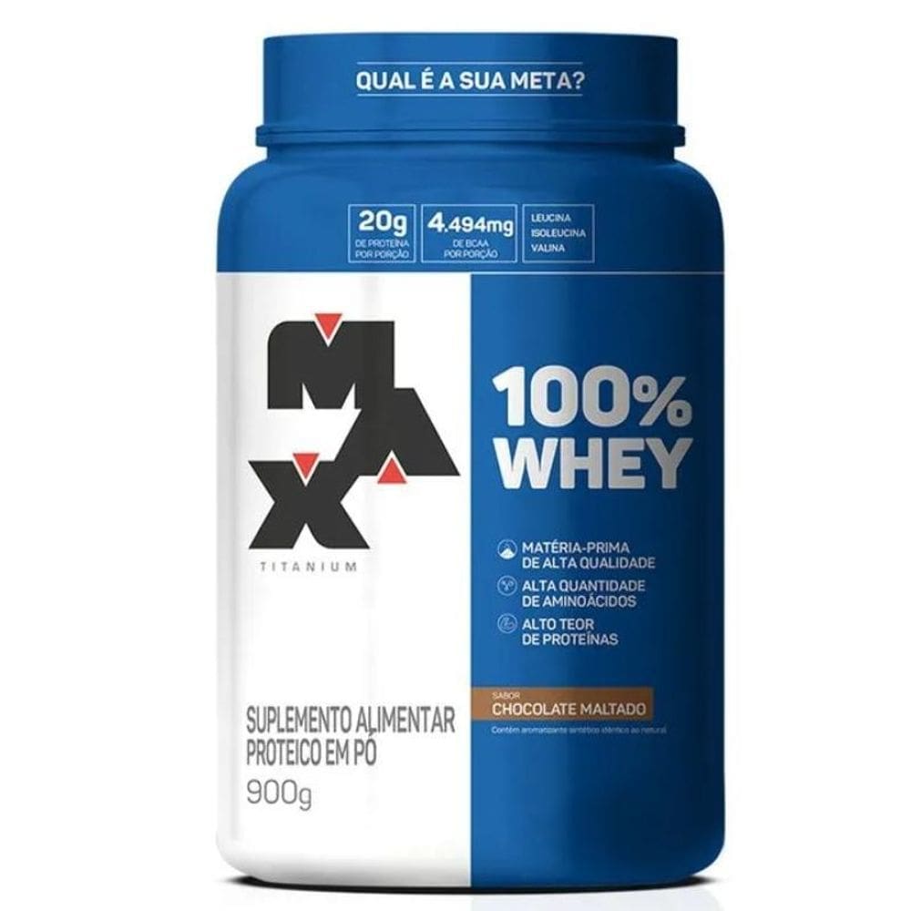 100% Whey  900G  Max Titanium - Chocolate Maltado