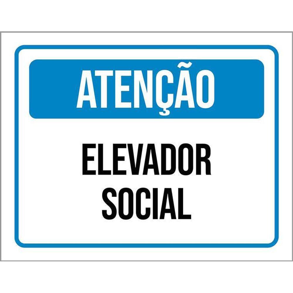 Kit 3 Placas Atenção Elevador Social