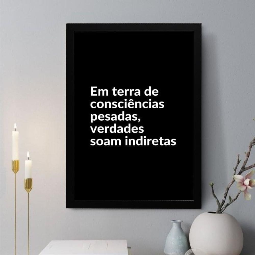 Quadro Decorativo Em Terra Consciências Pesadas 33X24Cm