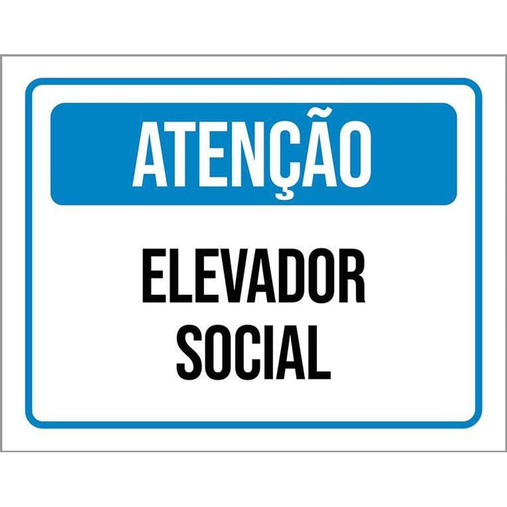 Kit 3 Placas Atenção Elevador Social