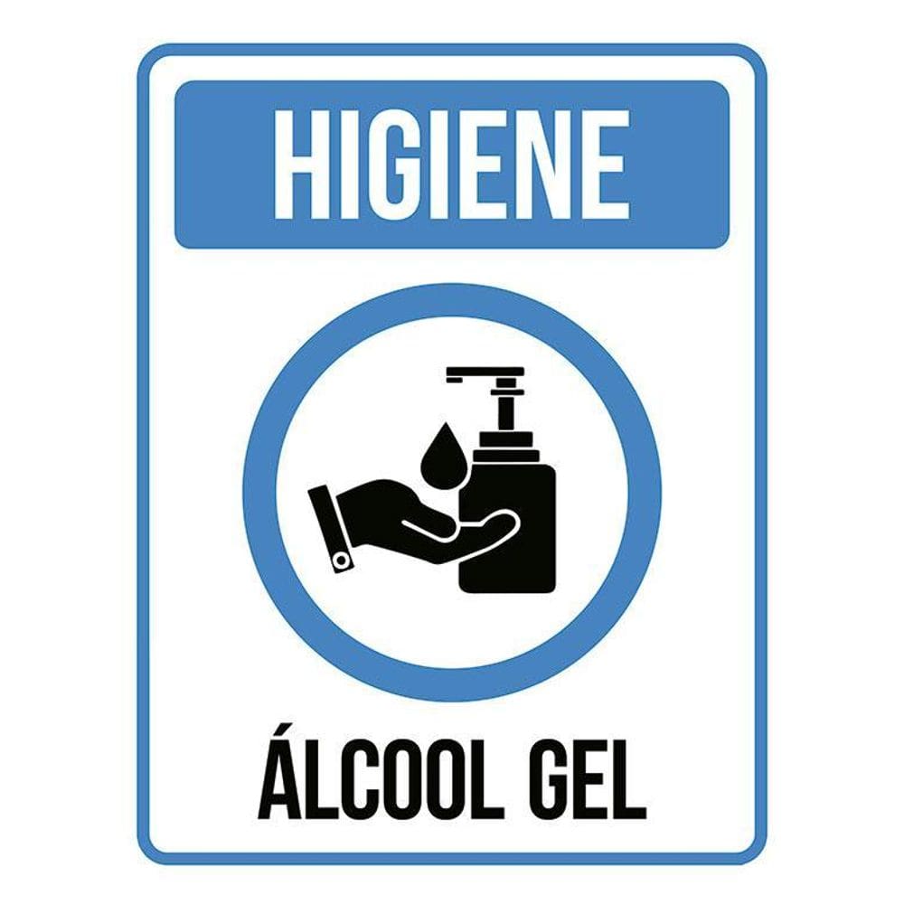 Placa - Higiene Álcool Gel, Prevenção 36X46