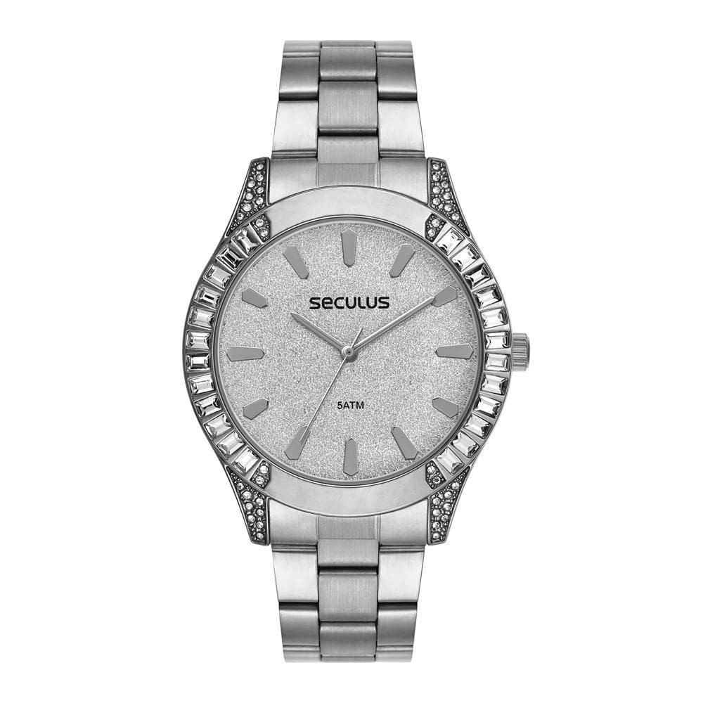 Relógio Seculus Feminino Ref: 77305L0Svns2 Fashion Prateado