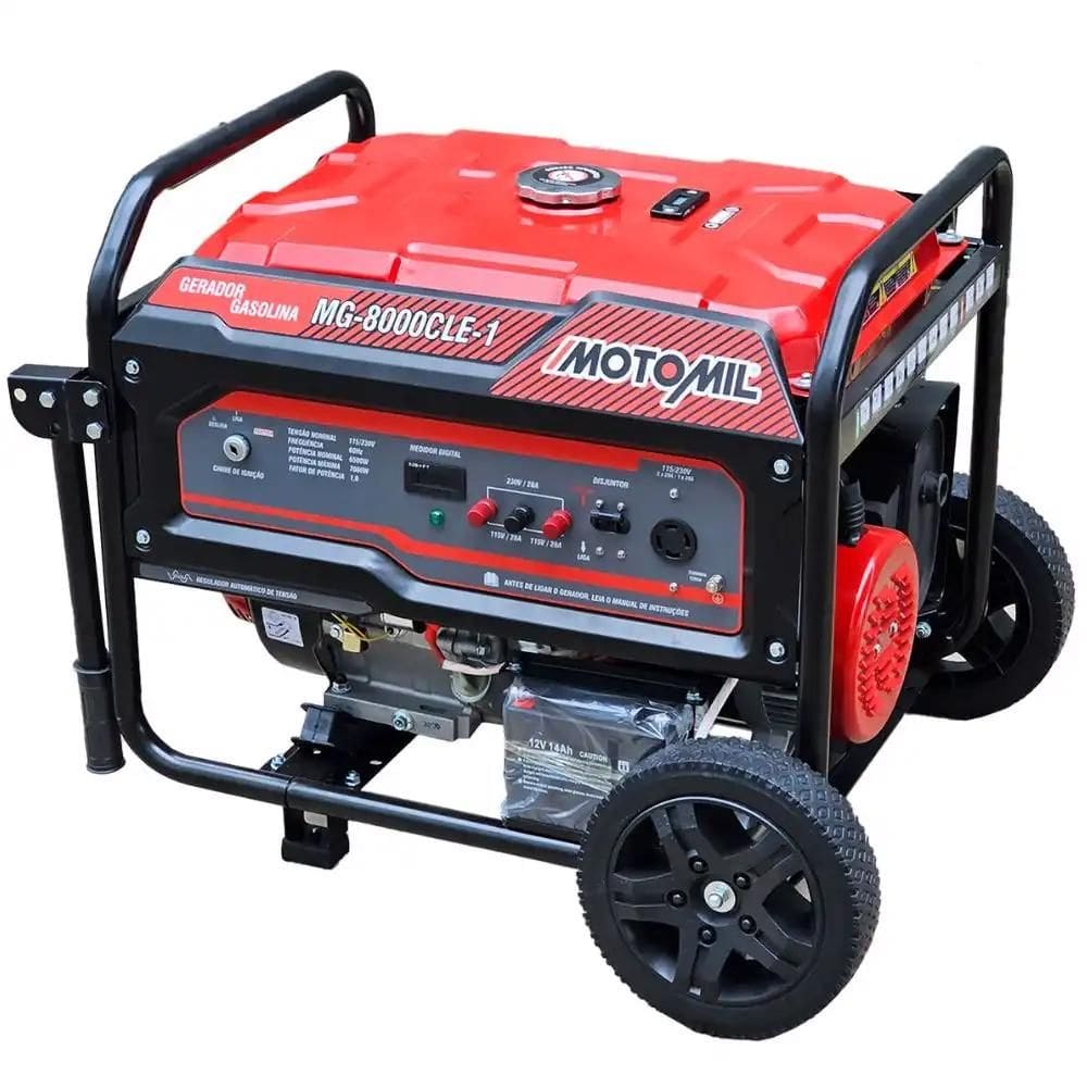 Gerador de Energia á Gasolina 7000W - Monofásico - 110/220V - MG-8000CLE-1 - Motomil