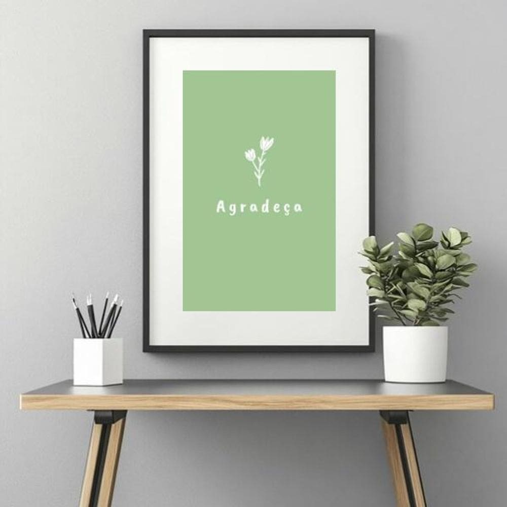 Quadro Agradeça - 60X48Cm