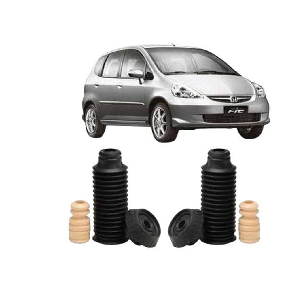 Par Kit Coxim Batente Coifa Dianteiro Honda Fit 2003/2005