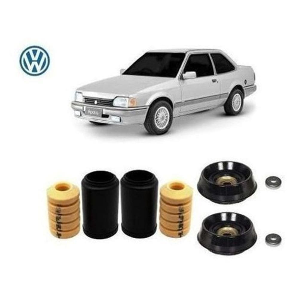 2 Kit Coxim Rolamento Batente Amortecedor Dianteiro Apollo