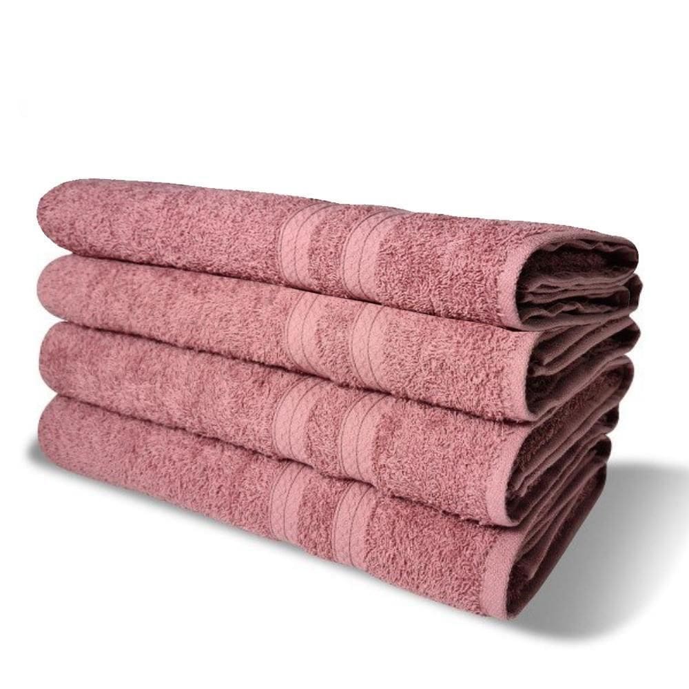 Kit Com 4 Toalhas De Banho 430g/m² Grande Grossa 80x150cm Itália Soft - Rosê