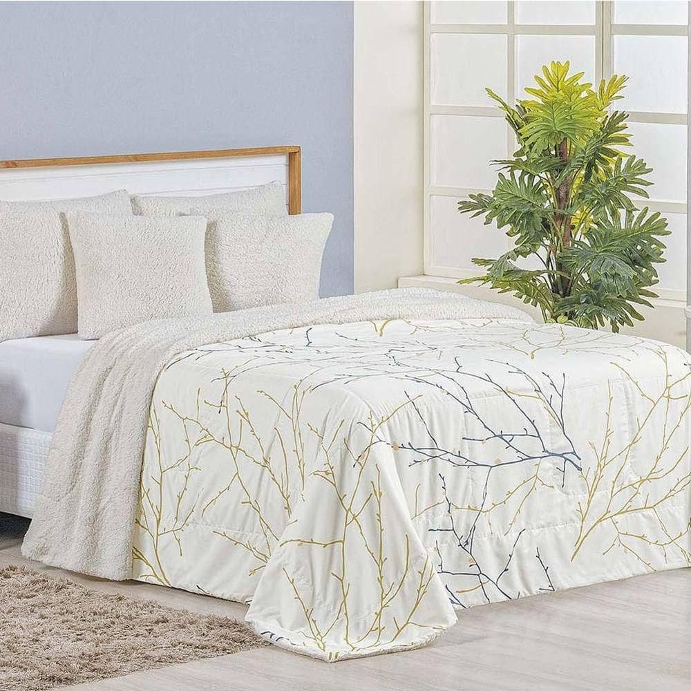 Cobertor Queen Top Line Estampado Hipercal/sherpa 1 Peça - Gallys