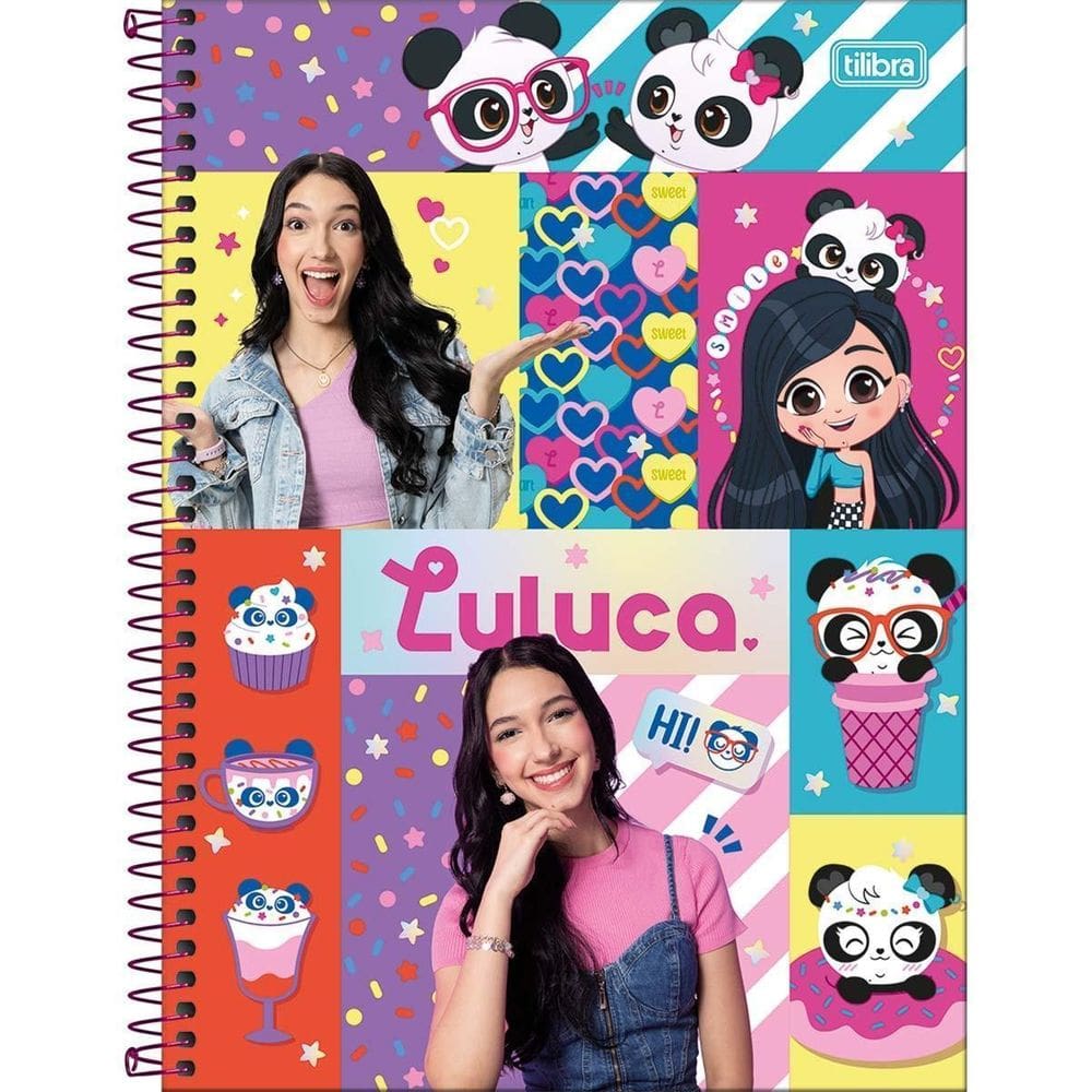 Caderno Luluca Capa Dura Espiral 1 Matéria 80F Escolar