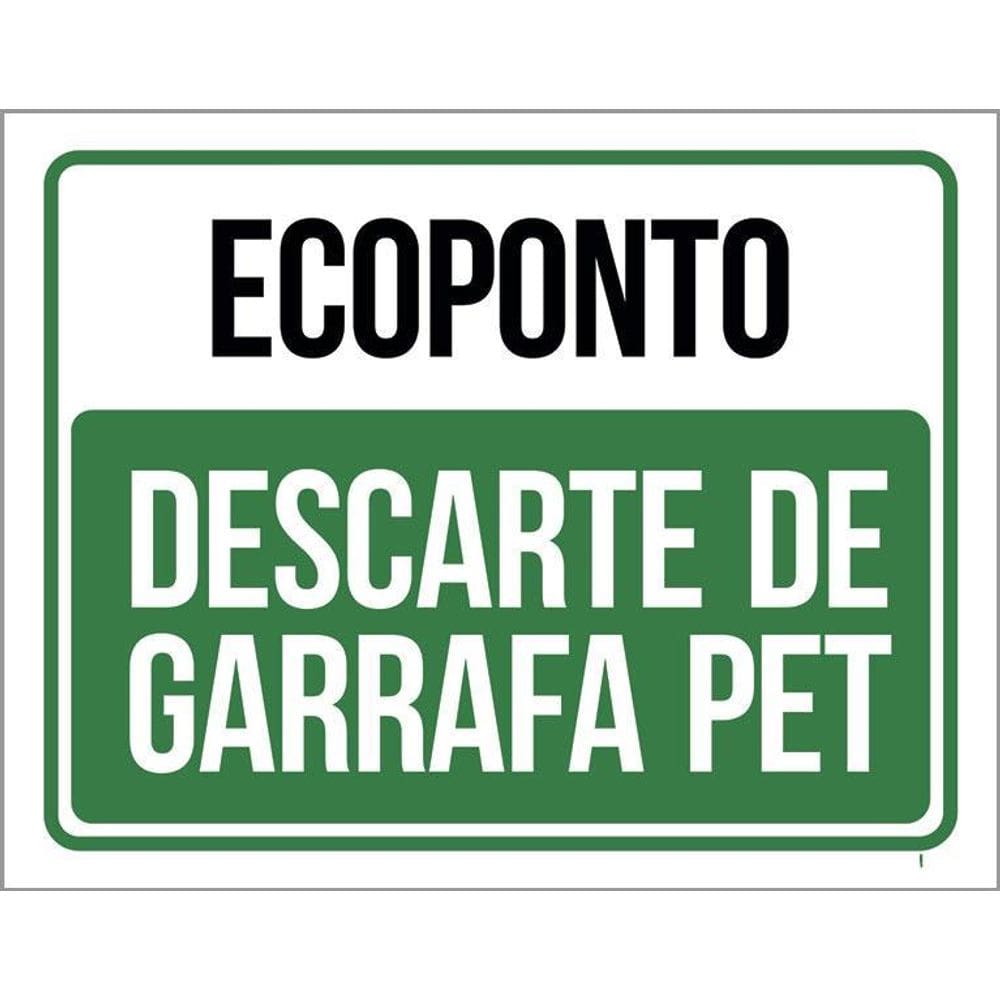 Placa Ecoponto Descarte De Garrafas Pet 36X46