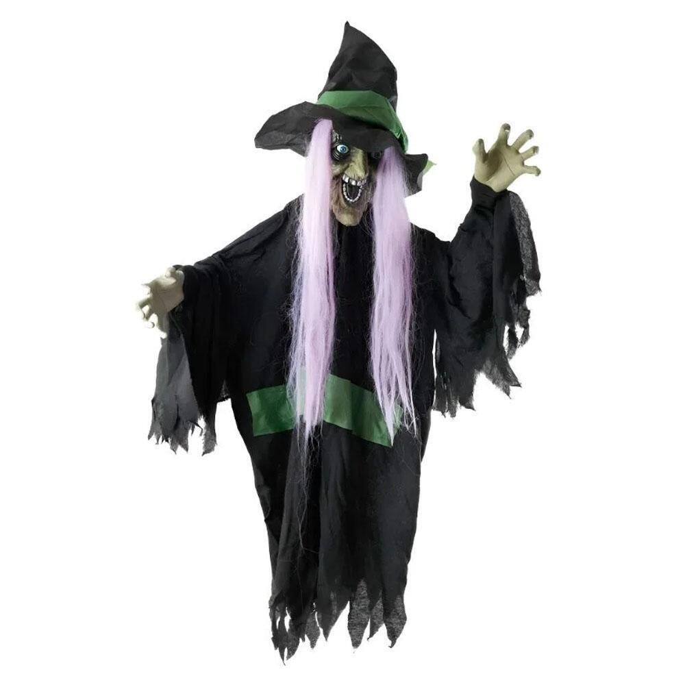 Boneca Bruxa Zidônia 130Cm Com Luz Som Movimento Halloween