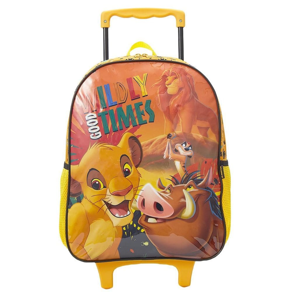 Mochila Rei Leão Rodinhas Escolar Infantil Pumba Timão Simba