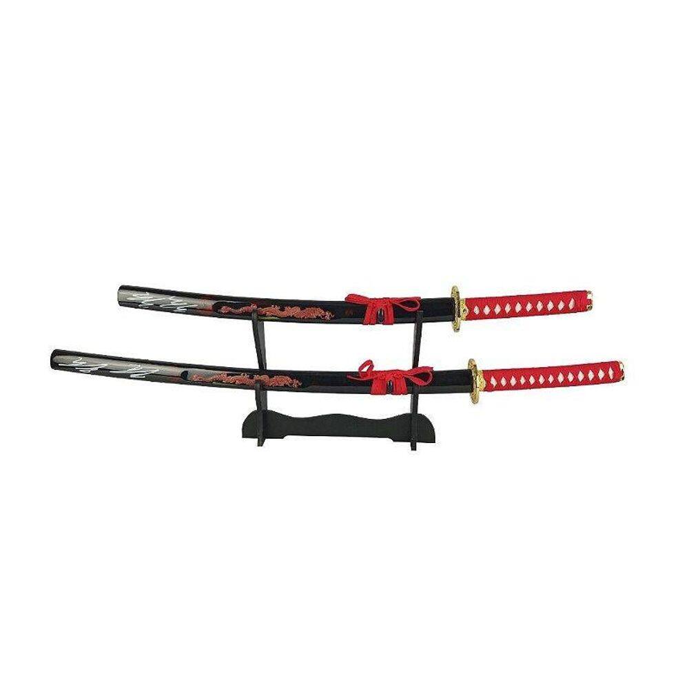 Kit Espada Katana Coleção Decoração Suporte Mesa Cosplay